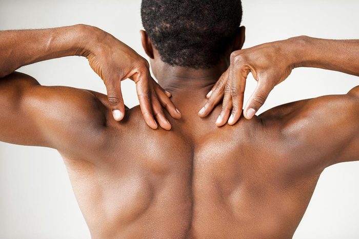 Muscular man's back